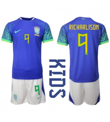 Brasilien Richarlison #9 Udebanesæt Børn VM 2022 Kort ærmer (+ korte bukser)